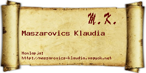 Maszarovics Klaudia névjegykártya